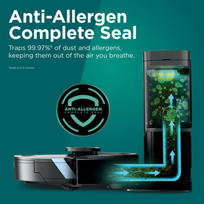 Shark Robot Vacuum & Mop Combo, Powerful Suction, Matrix Plus, 60-Day Debris Capacity, HEPA Bagless Self Empty Base, Sonic Mopping, Home Mapping for Pet Hair - Carpets & Hardfloor, AV2610WA