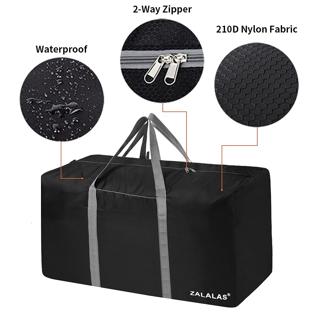 ZALALAS Travel Duffle Bag,96L Extra Large Duffel Bag Lightweight,Waterproof Duffle Bag for Men Women,Black