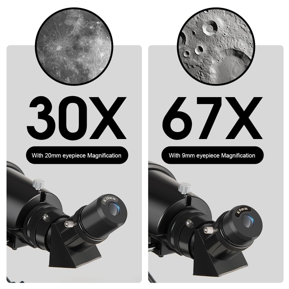 Telescope for Adults, 90mm Aperture 600mm Refractor Telescope for Kids and Beginners, Telescopes for Adults Astronomy with Handbag and Phone Adapter