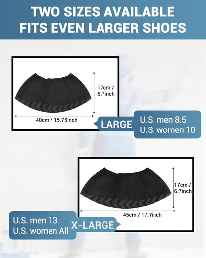 Buself X-Large 100 Count Shoe Covers Disposable Non-Slip, Premium Cloth Boot Covers, Slip-resistant, Durable, Breathable, Non-toxic, Recyclable, Stretchable Fits Up to Size 13 US Men - Black