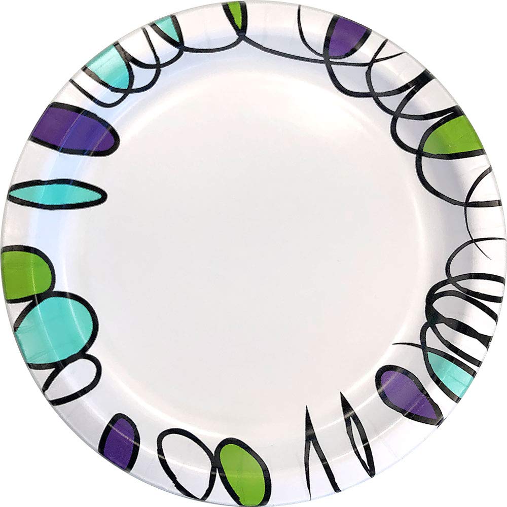 Amazon Basics Ultra Paper Plates, 10.06 Inch, Disposable, 372 Count (2 pack of 186), (Previously Encore)