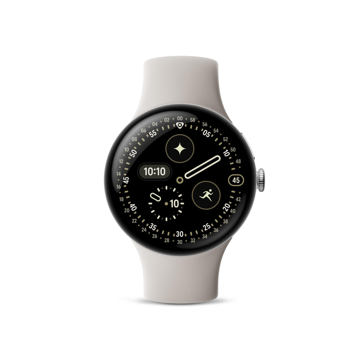 Google Pixel Watch 4 (41mm) - Android Smartwatch with Heart Rate and Sleep Tracking - 30-Hour Battery - Fitness Tracking - Google AI - Polished Silver Aluminum Case - Porcelain Active Band - Wi-Fi