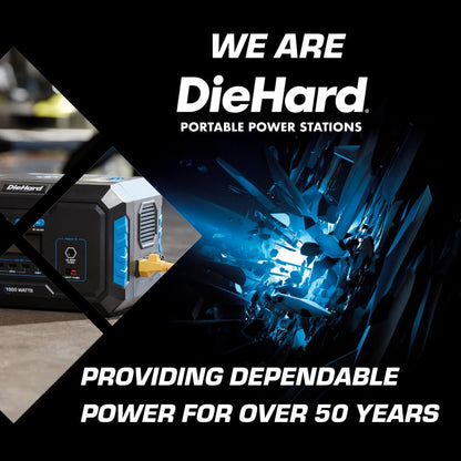 DieHard Portable Power Station 1000-Watt (2000-Watt Peak) - Quiet, Lightweight Solution for Home Backup, Weather Emergencies, Outdoor Recreation, Jobsite and more