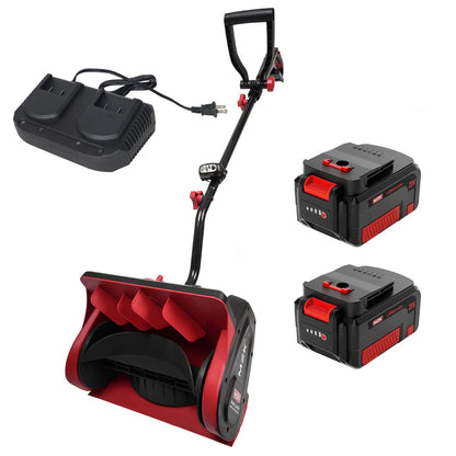 MZK Cordless Snow Shovel, 20V 13-Inch Battery Powered Snow Thrower, Battery Snow Blower with Directional Plate & Adjustable Front Handle(2 * 4.0Ah Li-ion Battery & Fast Charger Included), SS13D12