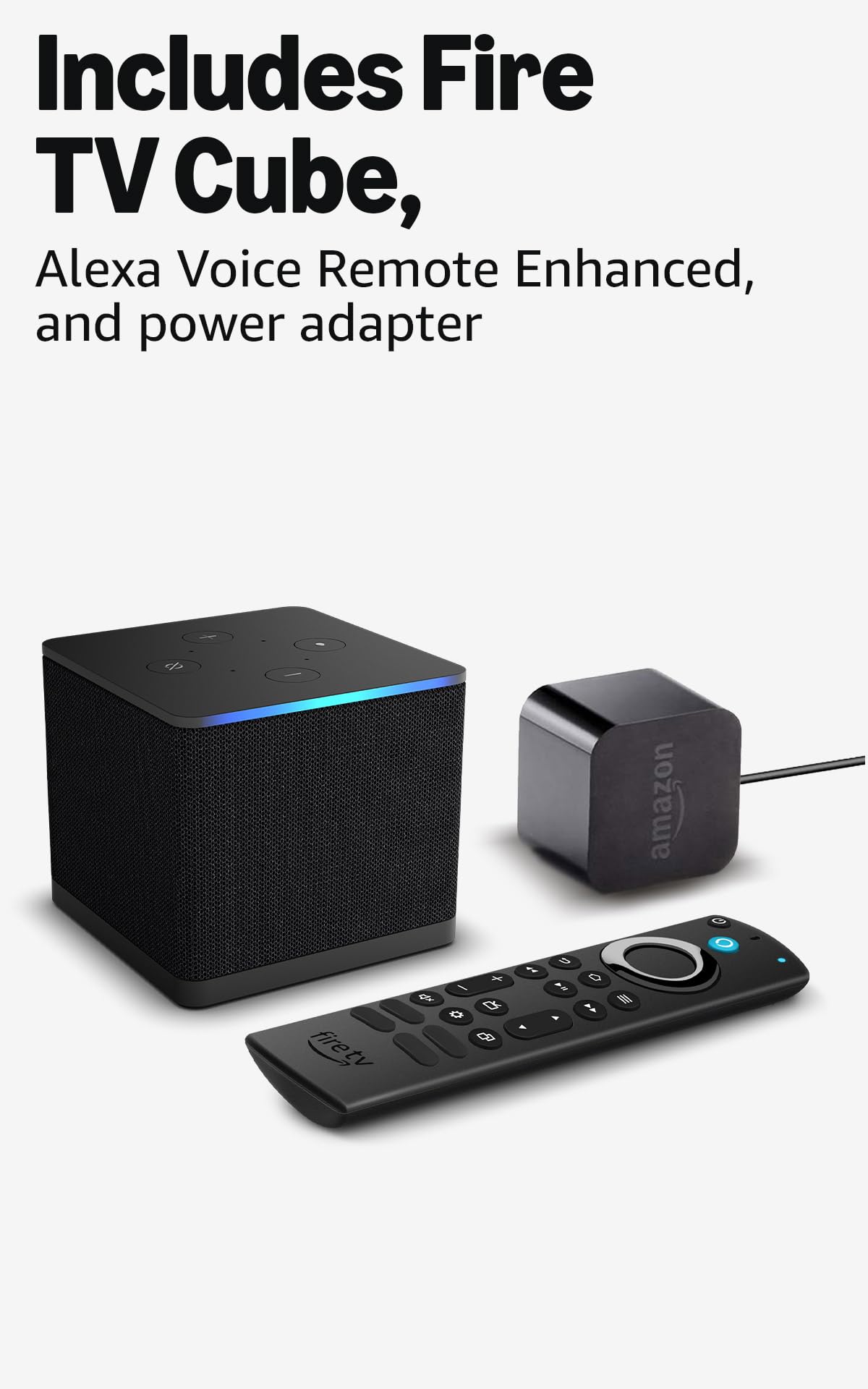 Amazon Fire TV Cube, with AI-powered Fire TV Search, Hands-free streaming device with Alexa, Wi-Fi 6E, 4K Ultra HD