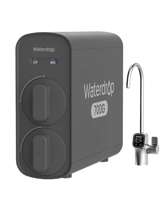 Waterdrop G5P700 Reverse Osmosis Water Filter, NSF/ANSI 372 Certified, 700G Fast Flow Reverse Osmosis System, 7 Stage RO Water Filtration System, 2:1 Pure to Drain, Smart LED Faucet, BPA Free