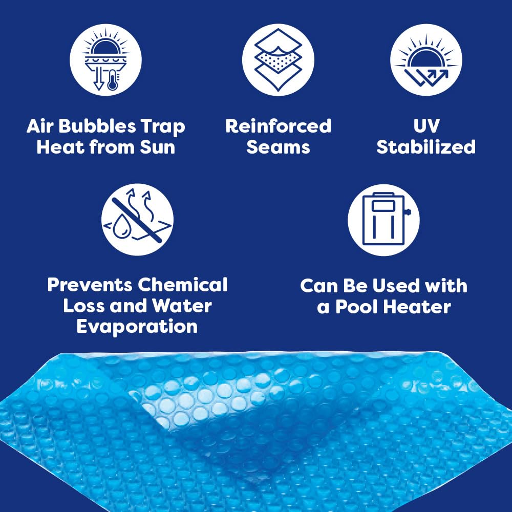 In The Swim 18' x 36' Premium Blue Rectangle Solar Pool Cover 12 Mil for Solar Heating Above Ground Pools and Inground Pools