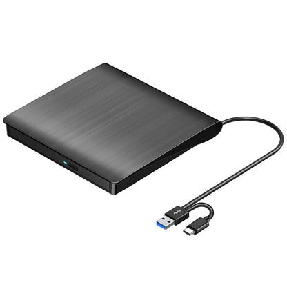 ROOFULL External CD DVD +/-RW Drive for Laptop Mac, USB 3.0 & USB-C CD DVD Disc Reader Writer Burner CD-ROM Portable DVD Player with Carrying Case for Windows 11/10 PC MacBook Pro Linux Computer