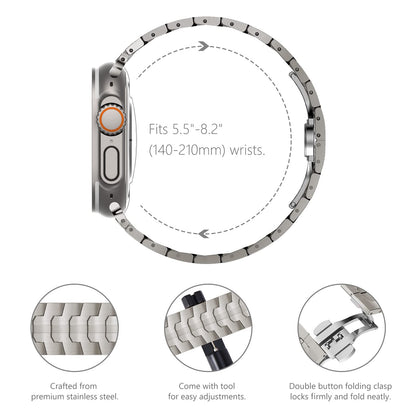 KADES Stainless Steel Link Bracelet for Apple Watch Band Ultra 3/2/1 49mm Series 11/10 46mm 9/8/7 45mm 6/5/4 44mm, 24mm WideHeavy Duty Metal Strap for Men, 24mm Wide Titanium