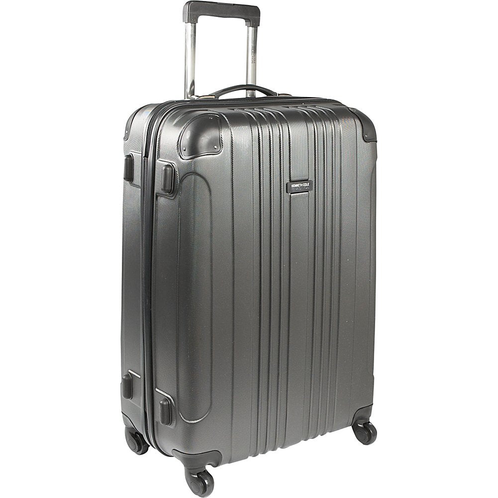 Kenneth Cole REACTION Out of Bounds Lightweight Hardshell 4-Wheel Spinner Luggage, Charcoal, 28-Inch Checked