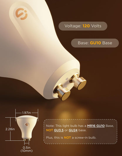 Govee GU10 LED Bulb, Smart GU10 Light Bulbs, Dimmable Color Changing Light Bulbs, 85 Dynamic Scenes, WiFi & Bluetooth LED Bulbs Work with Alexa, Google Assistant, Syncs with Music, 4 Pack