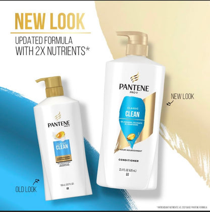 Pantene Classic Clean Conditioner, 24 fl oz, Twin Pack