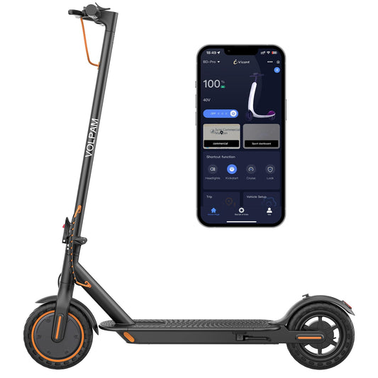 VOLPAM Electric Scooter, 350W/500W Powerful Motor, 8.5"/10" Solid Tires, 19/22Mph, 28/23/21/16 Miles Max Range, Dual Braking
