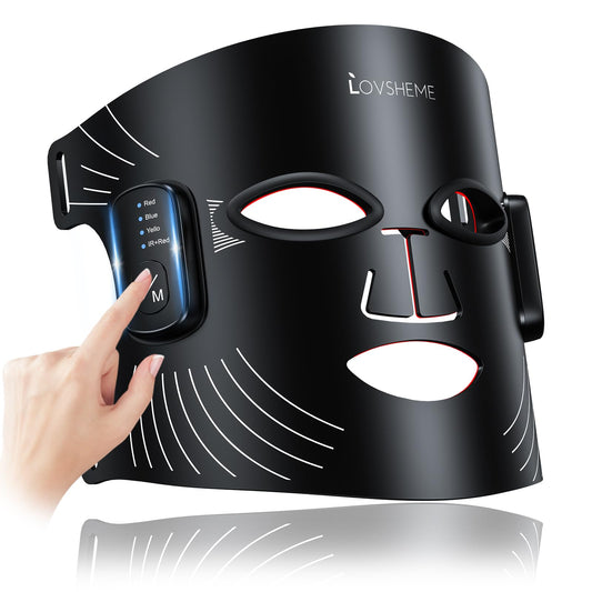 Lovsheme Red Light Therapy for Face – Wireless Red Light Therapy Mask LED Face Mask Light Therapy with 320 LEDs, 4 Modes, Skin Rejuvenation, Ideal Beauty Gift for Women & Men