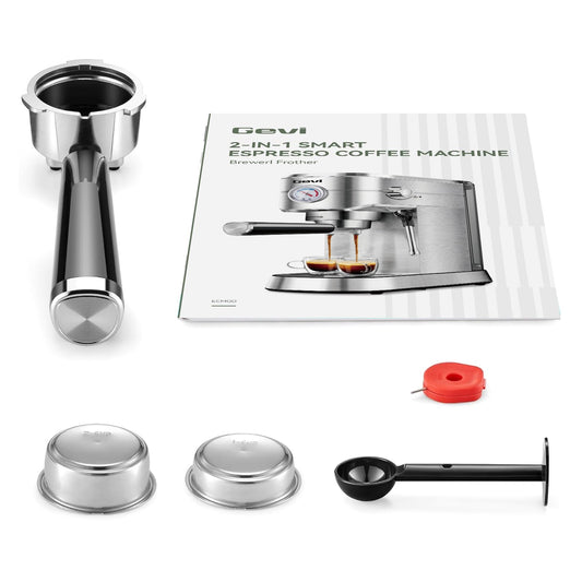 Gevi Commercial Espresso and Coffee Makers, Professional 20 Bar Espresso Maker with Milk Frother, Stainless Steel Expresso Coffee Machines for Home, Compact Cappuccino Machine, Great Gift