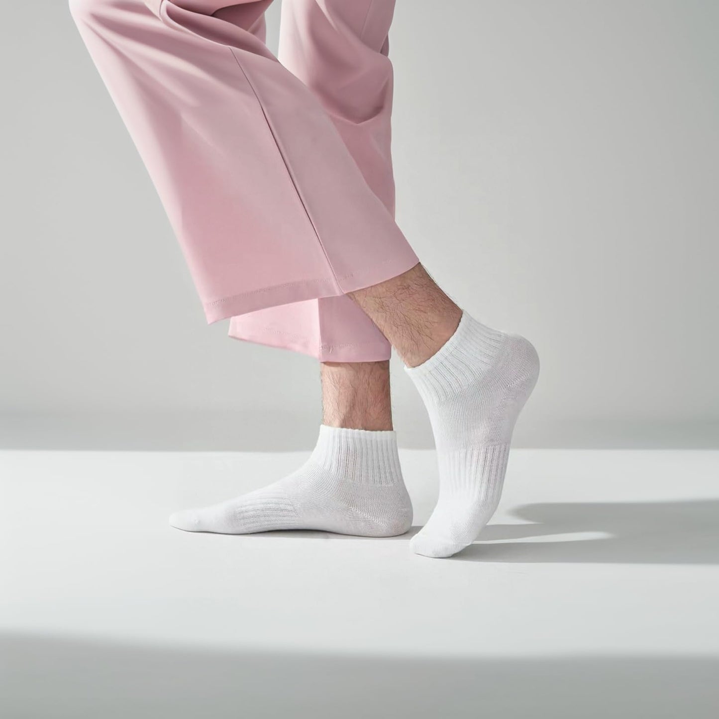 HSKDT 6-Pair Cotton Crew Socks for Men Women, Breathable Anti-Slip Athletic Everyday Socks, Reinforced Heel & Toe, US Size 5-14 (Black-White-Gray, 6 Pairs) (US, Numeric, 5, 9, 355-1)