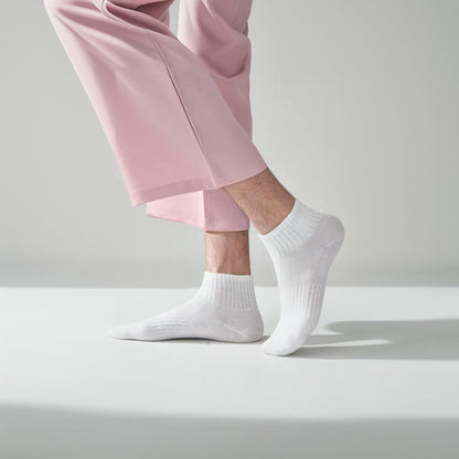 HSKDT 6-Pair Cotton Crew Socks for Men Women, Breathable Anti-Slip Athletic Everyday Socks, Reinforced Heel & Toe, US Size 5-14 (Black-White-Gray, 6 Pairs) (US, Numeric, 5, 9, 355-1)