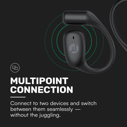 Raycon Essential Open Earbuds – True Wireless Open Ear Bluetooth 6.0 Headphones, Ultra-Lightweight, Comfort Hook Design, IPX5 Water Resistant, 36 Hours of Battery Life (Black)