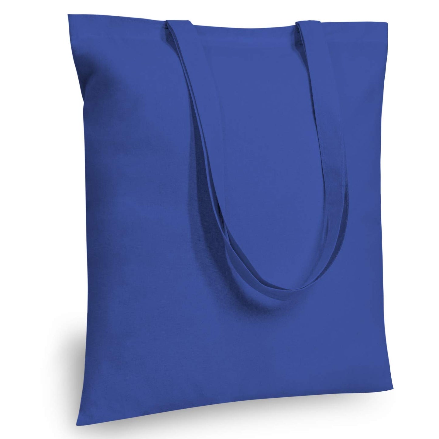 TOPDesign 24-Pack Economical 16"x15" Blue Cotton Tote Bag, Lightweight Medium Reusable Grocery Shopping Cloth Bags, Suitable for DIY, Advertising, Promotion, Gift, Activity