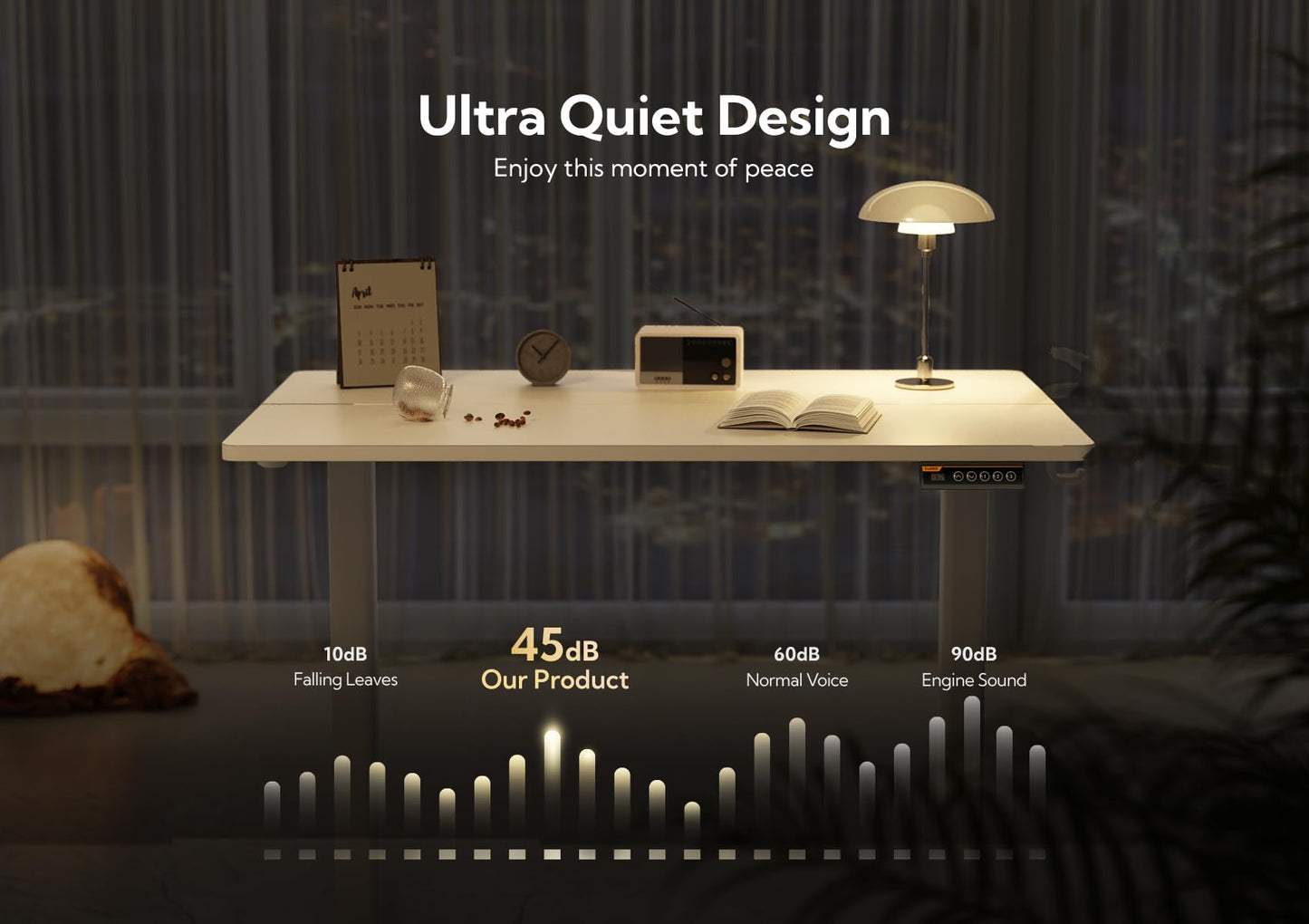 Claiks Electric Standing Desk, Adjustable Height Stand up Desk, 63x24 Inches Sit Stand Home Office Desk with Splice Board, White Frame/White Top