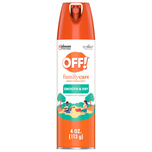 OFF! FamilyCare Insect & Mosquito Repellent Aerosol, Smooth and Dry Formula Bug Spray, Provides up to 6 Hours of Protection, 4 oz