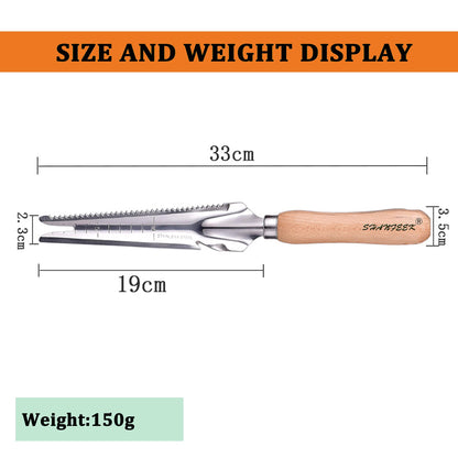 SHANFEEK Weed Puller Crack Weeder Weed Remover Tool for Yard Hoe Gardening Tools Stainless Steel One-Piece Molding (I-Type)