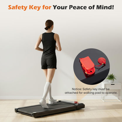 Sweetcrispy Compact Armless Treadmill for Small Spaces, Quiet Under-Desk Walking Pad, Slim & Portable Design for Home Office Workouts, Ideal for Apartments and Work-from-Home Fitness, Bright Black