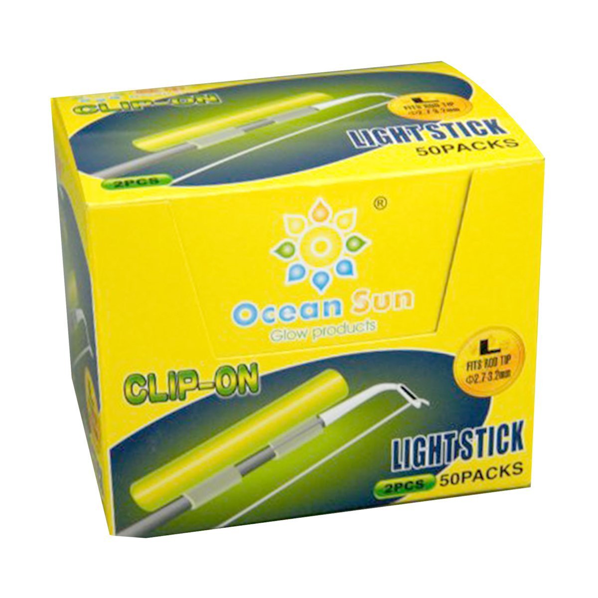 Saim Fishing Glow Sticks, Clip-On Fishing Glow Sticks 2.7 x 3.2mm L Dry Type Snap Fishing Rod Top Glow Stick 50 Bags 100 Pcs