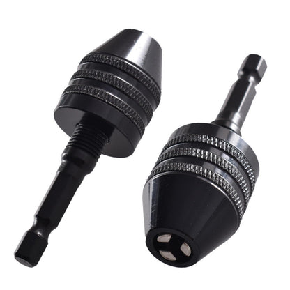 Quick-Change Hex Shank Drill Chuck Adapter Self-Centering 0.3-6.5mm Three-Jaw Drill Bit Holder for Electric Rotary Tools