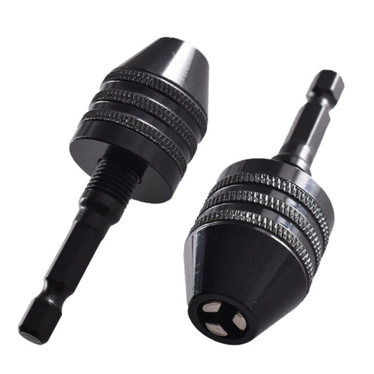 Quick-Change Hex Shank Drill Chuck Adapter Self-Centering 0.3-6.5mm Three-Jaw Drill Bit Holder for Electric Rotary Tools
