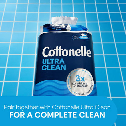 Cottonelle Ultra Clean Toilet Paper with Active CleaningRipples Texture, Strong Bath Tissue, 1-Ply, White, 24 Family Mega = 132 Regular Rolls (4 Packs of 6)