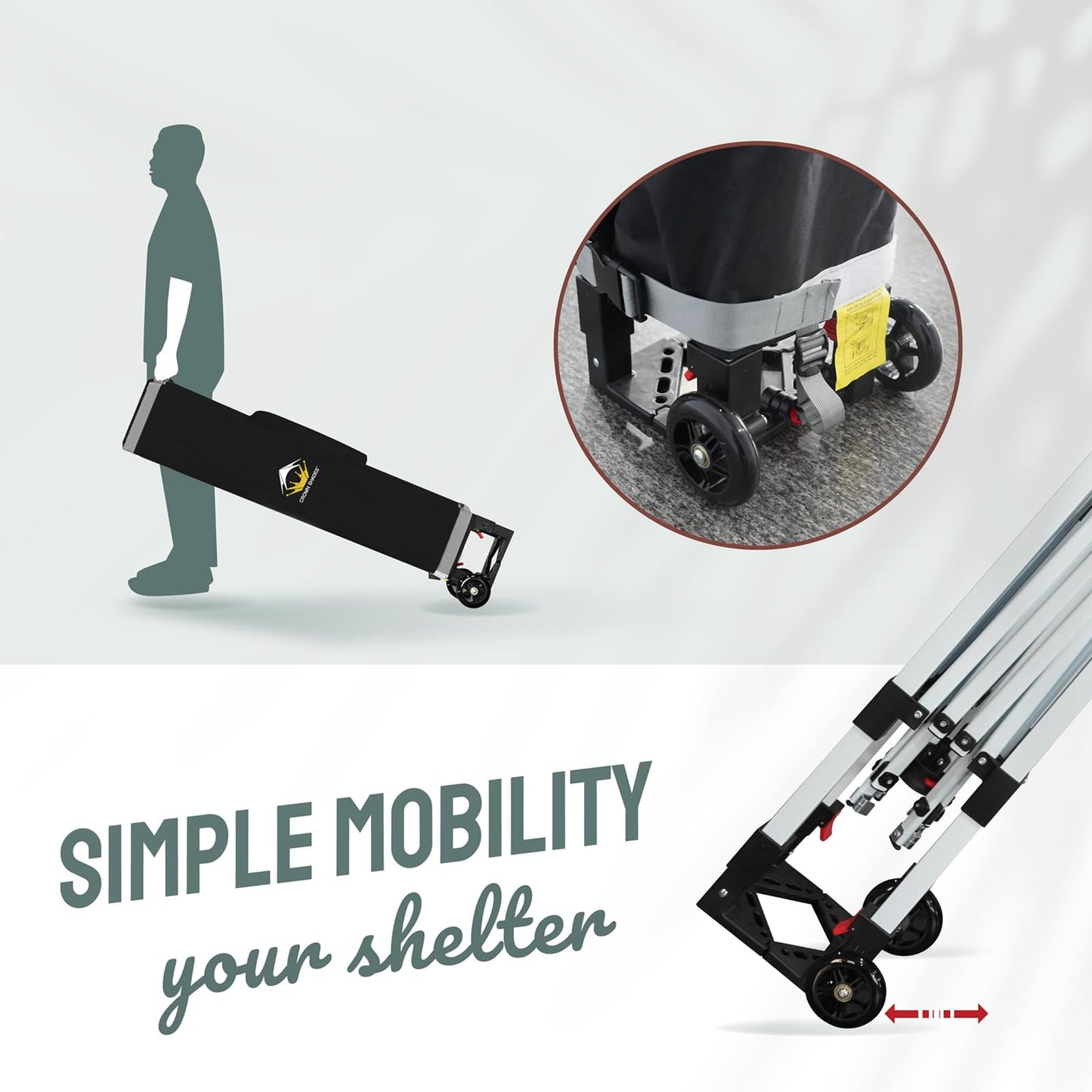 CROWN SHADES 10x10 Pop Up Canopy Tent Instant Commercial 1-Person Setup Patended Centerlock with 400D Silver Coated Fabric, 4 Sidewalls, 4" Wheels, 4 Upgraded Weights, Sto'N Go Bag, White