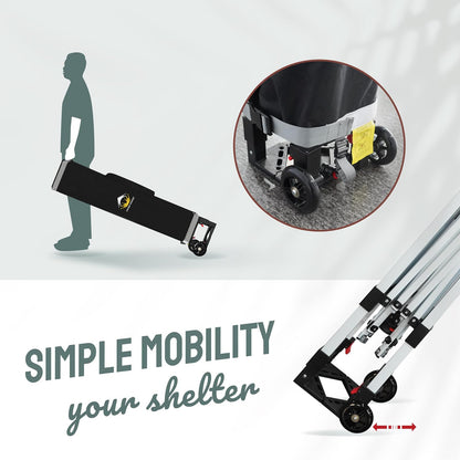 CROWN SHADES 10x10 Pop Up Canopy Tent Instant Commercial 1-Person Setup Patended Centerlock with 400D Silver Coated Fabric, 4 Sidewalls, 4" Wheels, 4 Upgraded Weights, Sto'N Go Bag, White