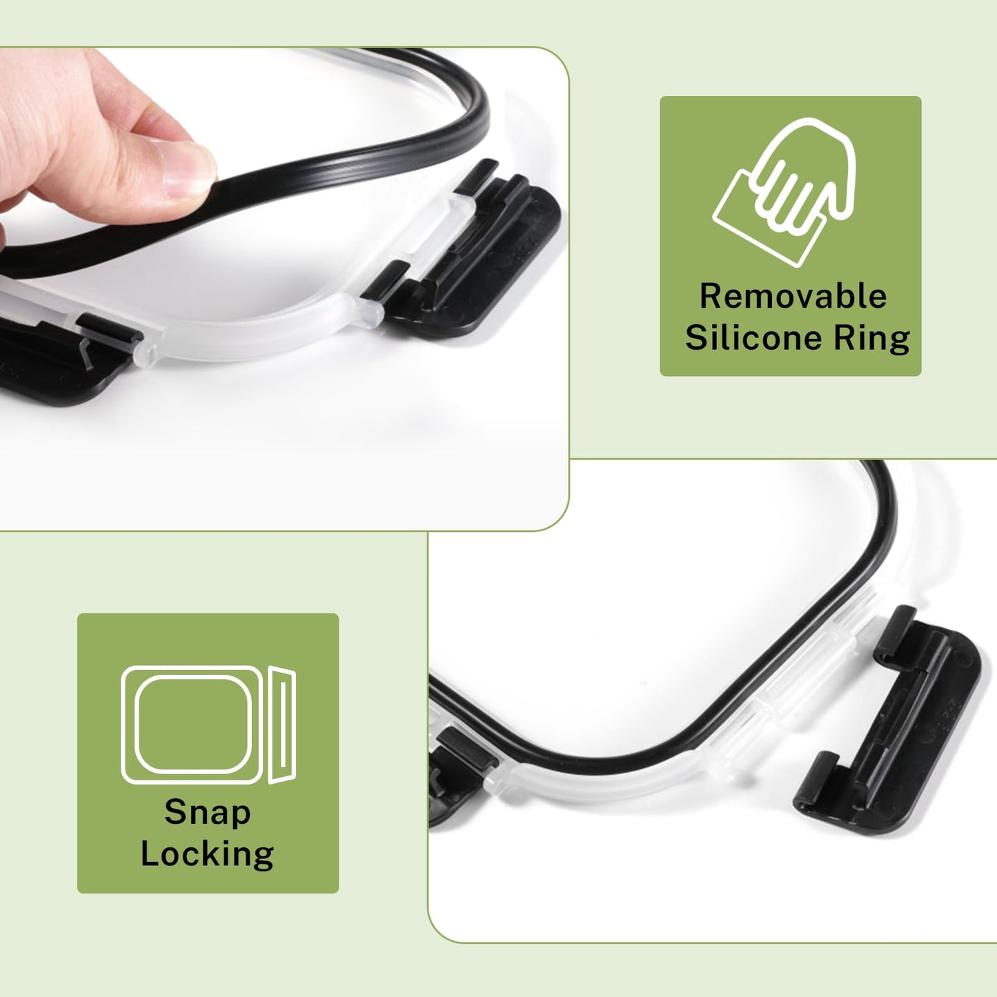 8 Pack Borosilicate Glass Food Storage Containers with Lids, Glass Meal Prep Containers, Airtight Bento Lunch Boxes with Leak Proof Locking, Oven, Freezer and Dishwasher Safe, BPA Free, 5-35oz