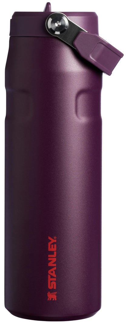 Stanley IceFlow Flip Straw 2.0 Water Bottle 24 OZ | Built-In Straw with Larger Opening | Lightweight & Leak-Resistant | Insulated Stainless Steel | BPA-Free | Plum
