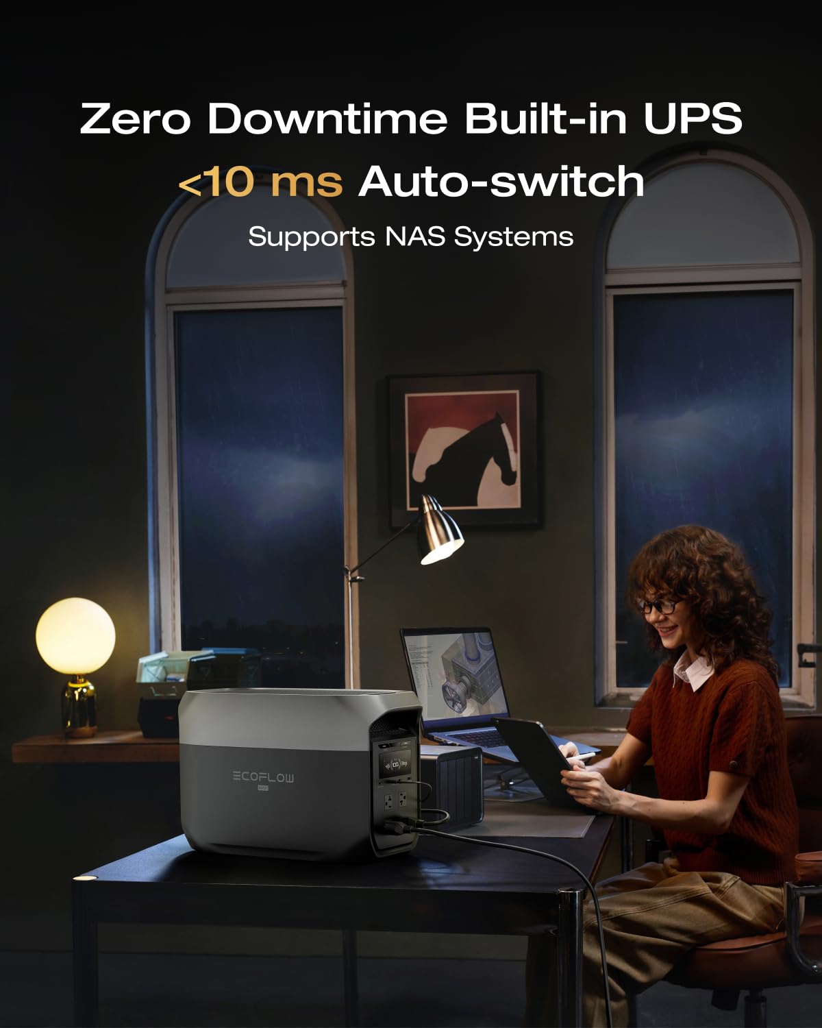 EF ECOFLOW Portable Power Station DELTA 3 Max, 2048Wh LiFePO4 Battery, Solar Generator (Solar Panel Optional), 3400W X-Boost Output, Ultra-Fast 0-80% Charging in 1.13 Hr, Home Backup & RV Camping