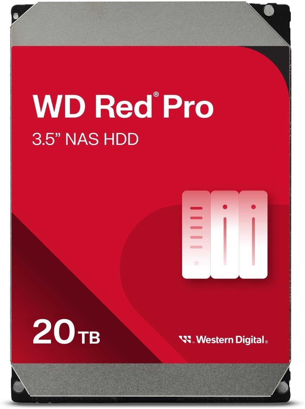 Western Digital 20TB WD Red Pro NAS Internal Hard Drive HDD - 7200 RPM, SATA 6 Gb/s, CMR, 512 MB Cache, 3.5" - WD202KFGX