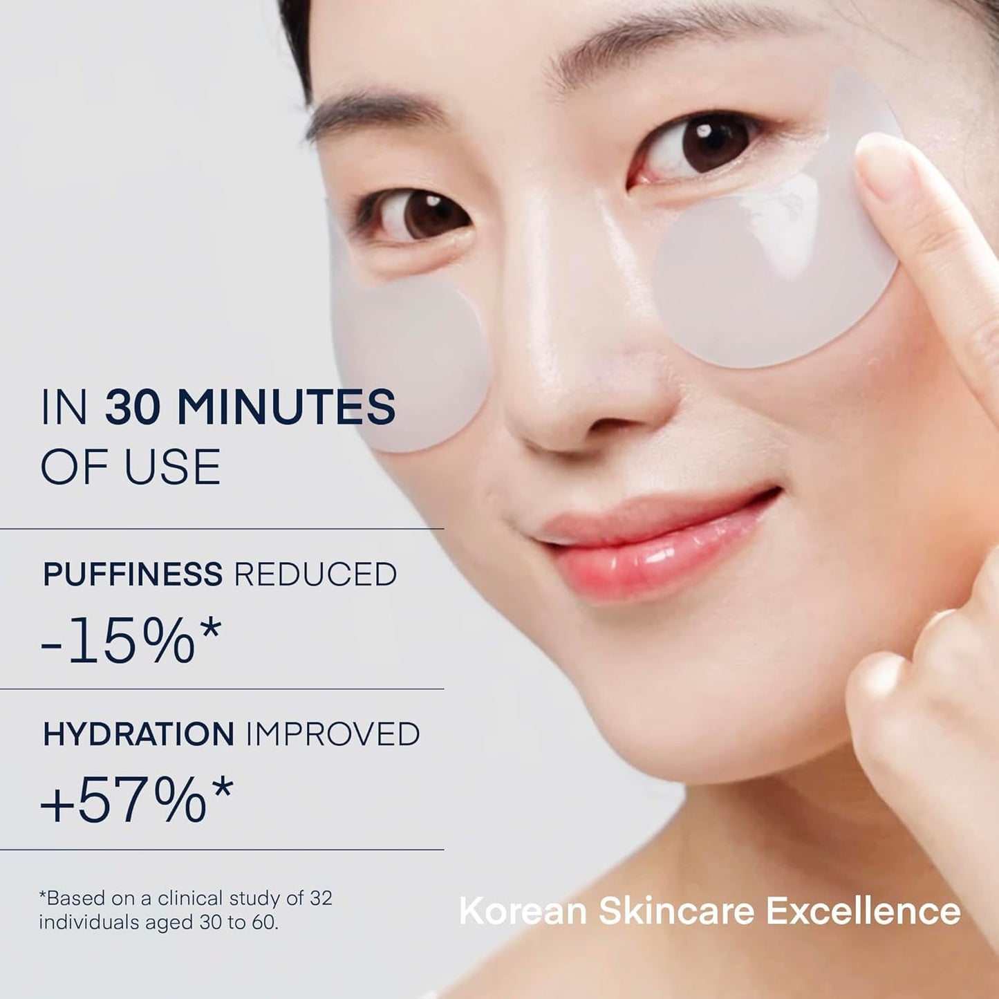 Terez & Honor Under Eye Patches for Dark Circles - 60 Korean Hydrogel Masks for Puffiness, Bags, Wrinkle with Caffeine, Hyaluronic Acid, Niacinamide - Undereye Hydrating & Cooling, Vegan, No Fragrance