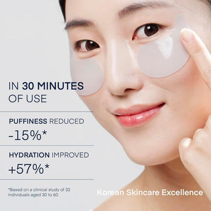 Terez & Honor Under Eye Patches for Dark Circles - 60 Korean Hydrogel Masks for Puffiness, Bags, Wrinkle with Caffeine, Hyaluronic Acid, Niacinamide - Undereye Hydrating & Cooling, Vegan, No Fragrance