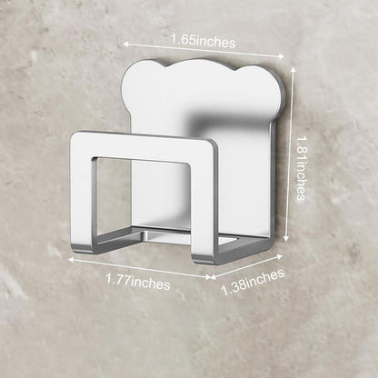 3PCS Stainless Steel Kitchen Sink Organizer Adhesive Sponge Holder No-Drill Wall Mounted Storage Hook for Dishcloth and Accessories