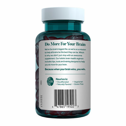 NEURIVA Plus Brain Supplement for Memory,Focus & Concentration+Cognitive Function with Vitamins B6 & B12 and Clinically Tested Nootropics Phosphatidylserine and Neurofactor,50ct Strawberry Gummies