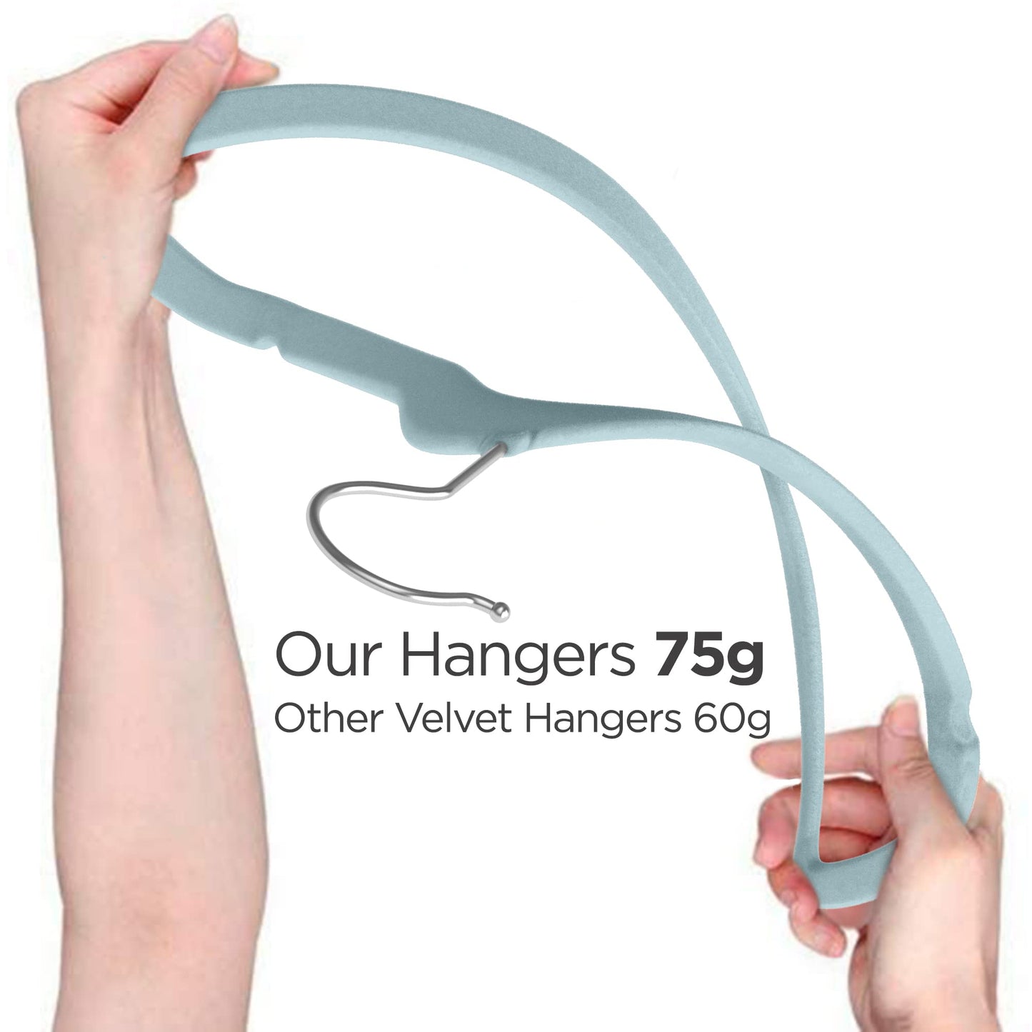 TechZoo 50 Pack Premium Baby Velvet Hangers (Blue) - 11.8" Inches Non-Slip, Ultra-Slim & Space-Saving Toddler Hangers - 360° Rotating Hook, Strong & Durable Hanger for Children, Infant & Toddler