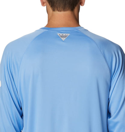 Columbia Men's Terminal Tackle Long Sleeve Fishing Shirt, White Cap/White Logo, XX-Large
