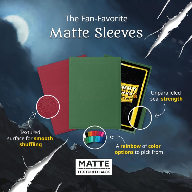 Dragon Shield | Standard Size Card Matte Sleeves | 100 CT - Smooth & Tough Premium TCG Sleeves | Compatible with Pokemon, Flesh & Blood, One Piece & Magic The Gathering | Blood Red - Matte