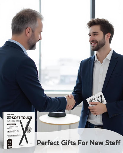 STAGEEK Black Gel Pens, 12Pcs Fine Point Smooth Writing Pens with 3 Extra Refills, Quick Dry Black Ink Pens for Journaling, Office, Note Taking, School Supplies, Nurse Aesthetic(Black)