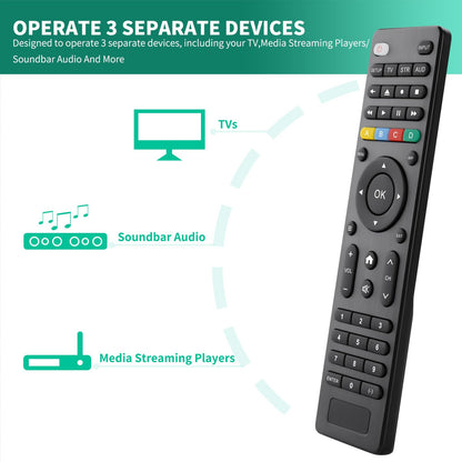 Universal TV Remote Control for Samsung,Hisense,LG,TCL,Philips,Sony,Insignia,Toshiba,Vizio Smart TVs and More Brand,(Compatible with Streaming Players,DVD/Blu-ray Players and Sound Bar Audio)