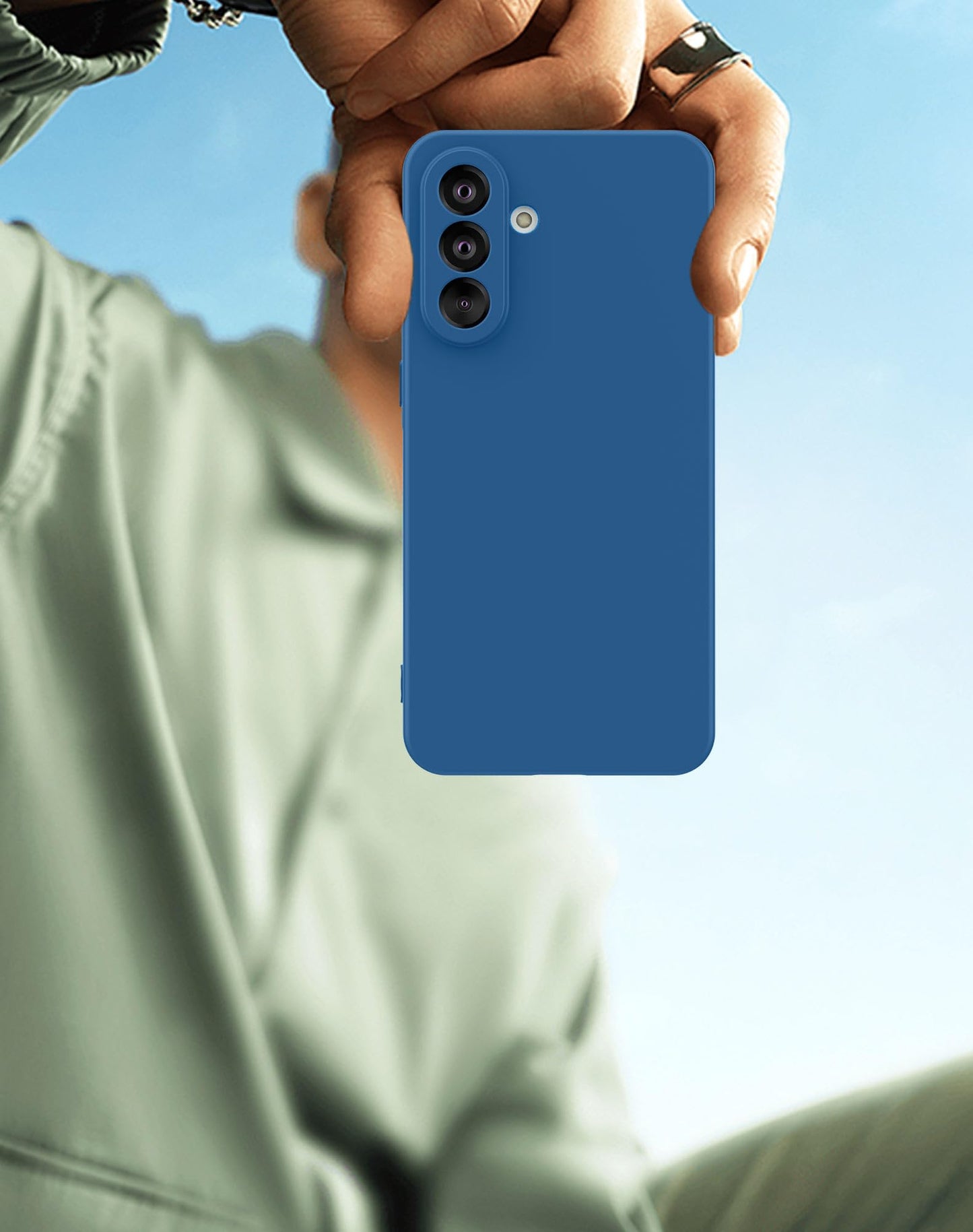 Foluu Silicone Case for Samsung Galaxy A56 5G, Liquid Gel Rubber Bumper Case with Soft Microfiber Lining Cushion Slim Hard Shell Shockproof Protective Cover for Samsung Galaxy A56 5G 2025 (Blue)