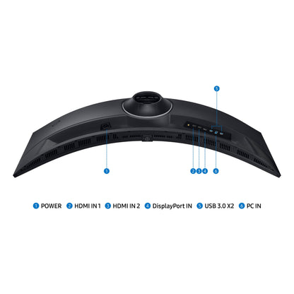SAMSUNG 49" Odyssey G9 (G95C) Series DQHD 1000R Curved Gaming Monitor, 240Hz, 1ms(GtG), DisplayHDR 1000, AMD FreeSync Premium Pro, Eye Saver Mode, Auto Source Switch+, LS49CG950ENXZA, 2024