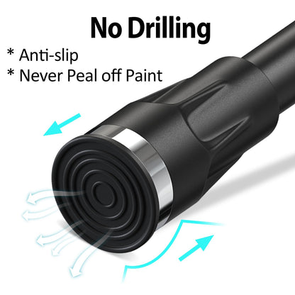 Black Shower Curtain Rod 48 to 84 Inch Adjustable Heavy Duty Stainless Steel Spring Tension Curtain Rods for Bathroom Windows Closet Rod No Drill