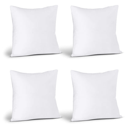 Utopia Bedding Throw Pillows (Set of 4, White) – 18 x 18 Inches Down Alternative Pillows for Bed, Sofa, and Couch - Fluffy Decorative Stuffer Pillow for Indoors & Outdoors